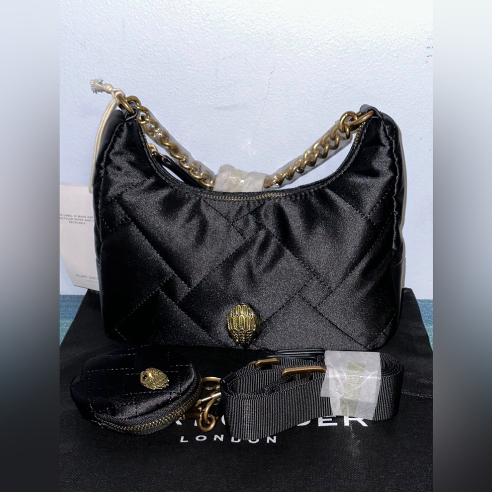 NWT Kurt Geiger London Black Quilted Crossbody Bag